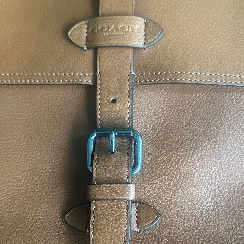 Coach Tan Leather Messenger Bag - Picture 2 of 4